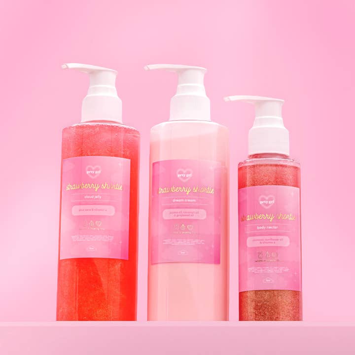 strawberry shortie sparkly body trio for wholesale by prty grl beauty