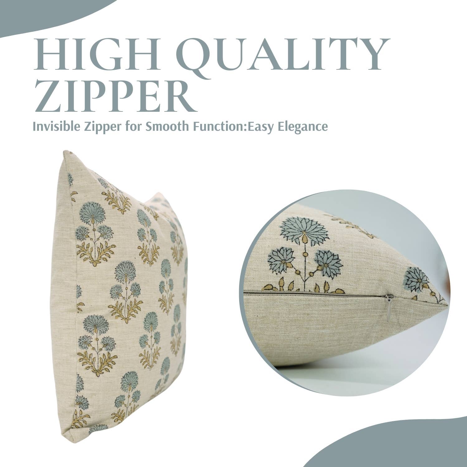 Fabdivine - Wholesale Throw Pillow Cover - Boho Decor Block Print Linen Blend Pillow Cover - Rishi6