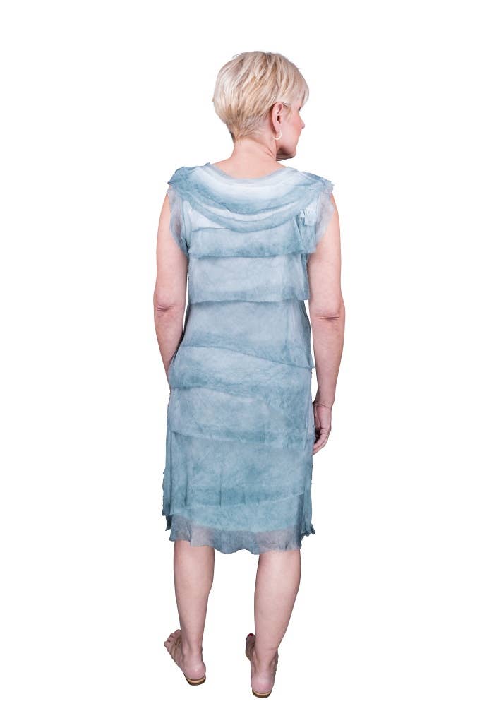 TINA Stephens Italy/Tees By Tina - Wholesale Dress - Women's - Mariana Silk Ruffle Dress (DT202)25