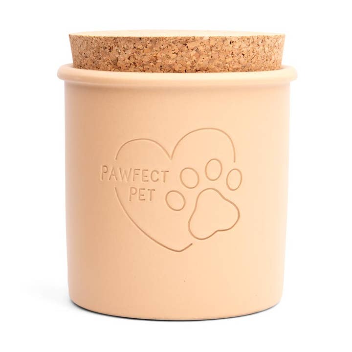 Apricot ceramic jar with cork lid, 1 liter for wholesale by napani GmbH & Co. KG