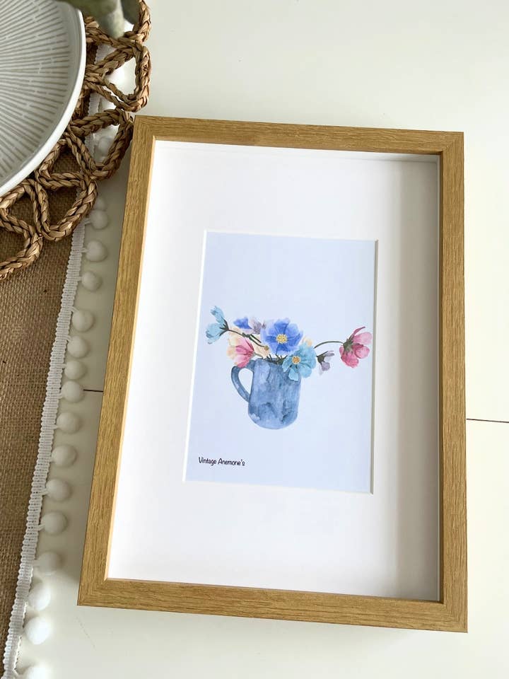 Vintage Anemone A5 Art Print. for wholesale by Ruth Goodwin Designs