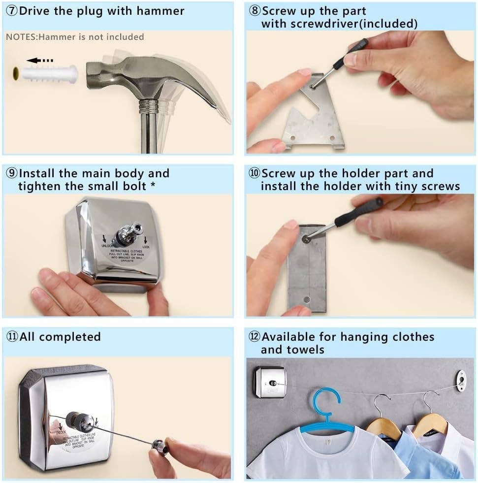 VIGOR - Wholesale Clothes Hangers - Retractable Clothesline Indoor Heavy Duty 304 Stainless7