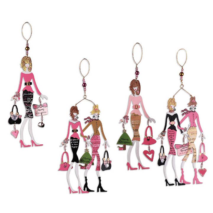 Sunset Vista Designs - Wholesale Ornament Set - Girlfriends Ornaments 4 Asst