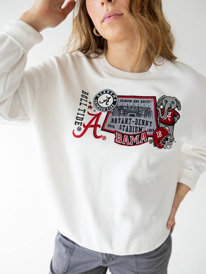 Alabama Lag Patch Lanterneærme Crew for engroshandel hos Gameday Social Apparel Co.®