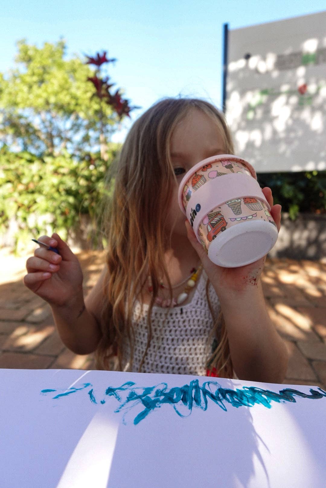 BBcino - Wholesale Drinking glass/cup – Kids & Baby - Scoops in Pink Kids Keep Cup - 240ml (STRAW INCLUDED)5