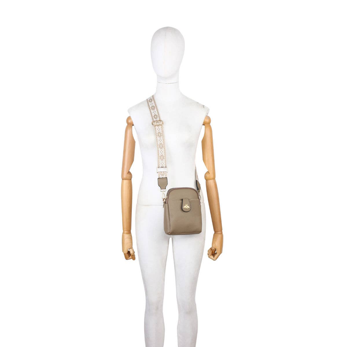 Papaya Fashion Ltd – wholesale Axelväska - Dam – B23001 Bee Cross Body Handväska med dubbla dragkedjefack upptill17
