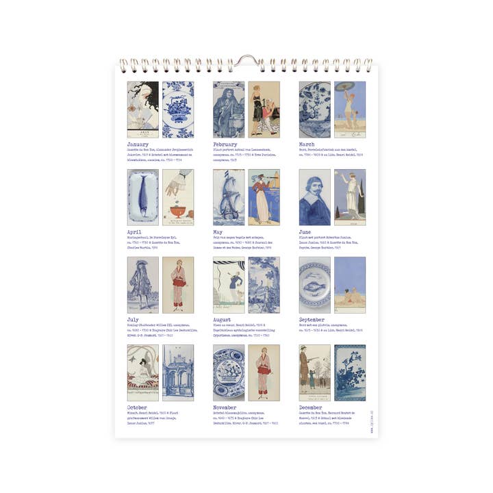 Lylies - Wholesale Kalender - Verjaardagskalender 'Dutch Blue' collages Rijksmuseum A47