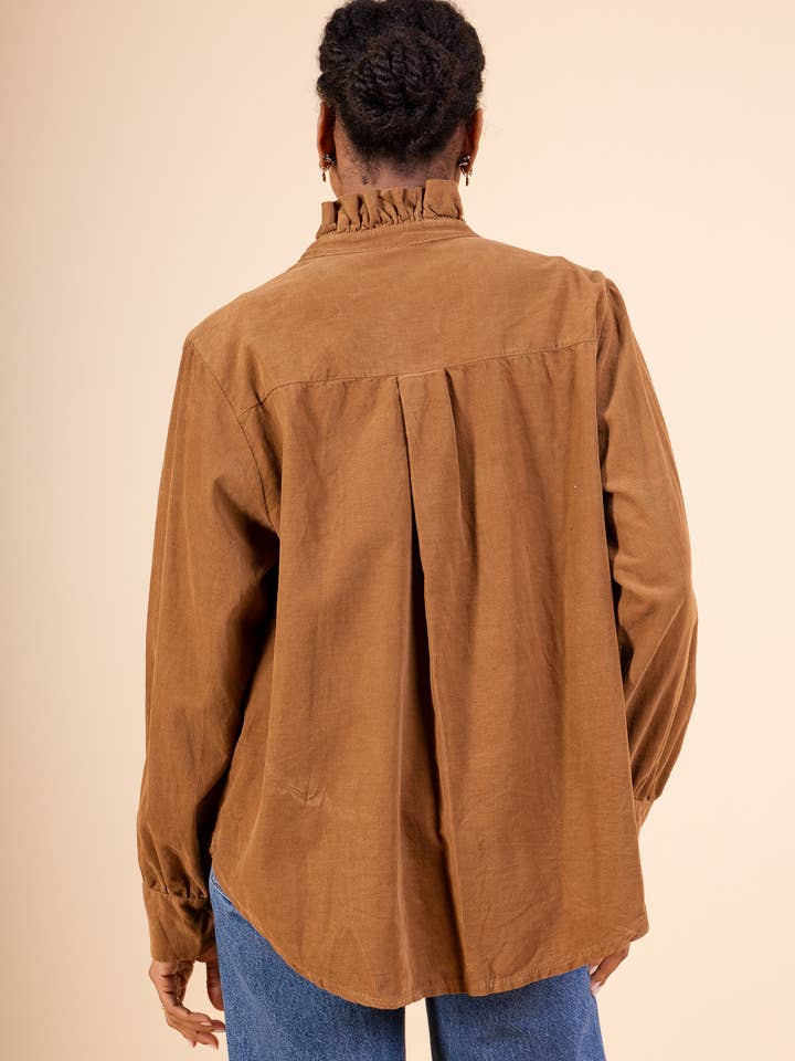 Mimi & Gogo - Wholesale Button Down Shirt - Women's - Velvet Shirt with Victorian Collar @69017_ChVColVictorien7