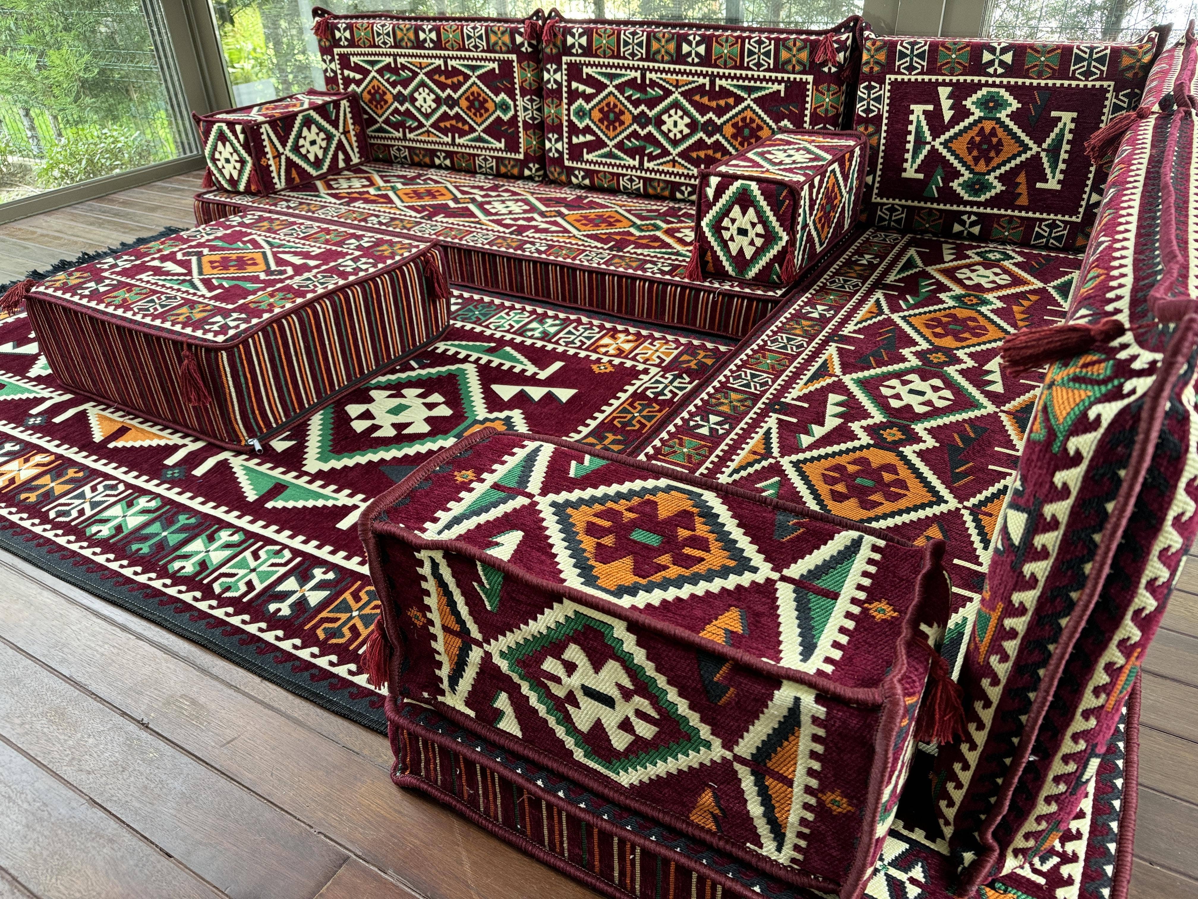 The Loom Wholesale – wholesale Sofa – Handmade Kilim Sofa Set for Rustic Floor Seating6