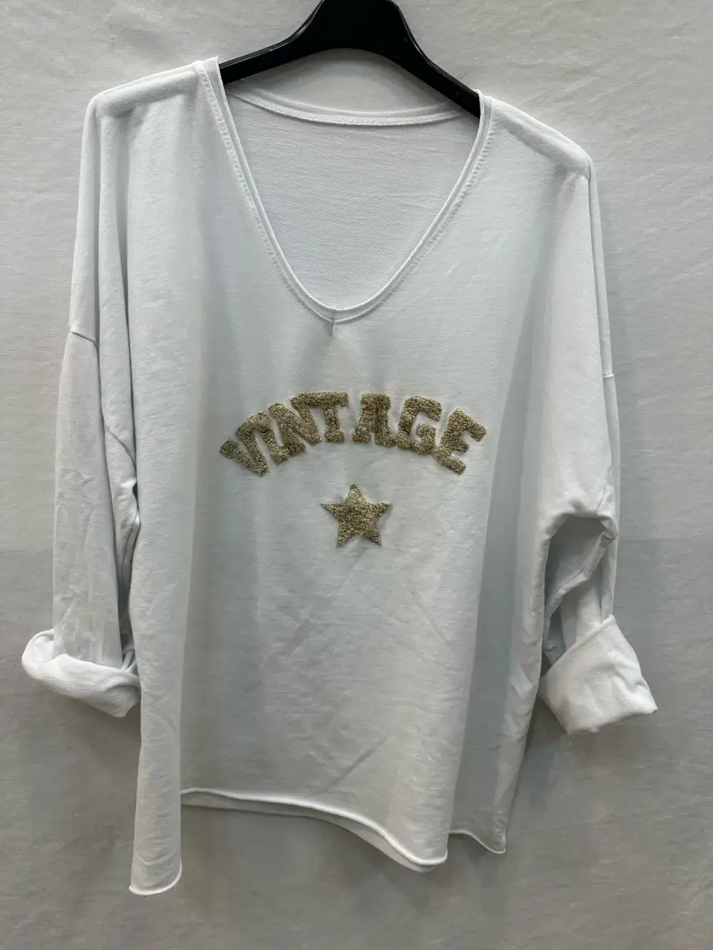 Mimi & Gogo – Großhandel Sweatshirt – Damen – Vintage Sweatshirt mit gesticktem Stern, Einheitsgröße8