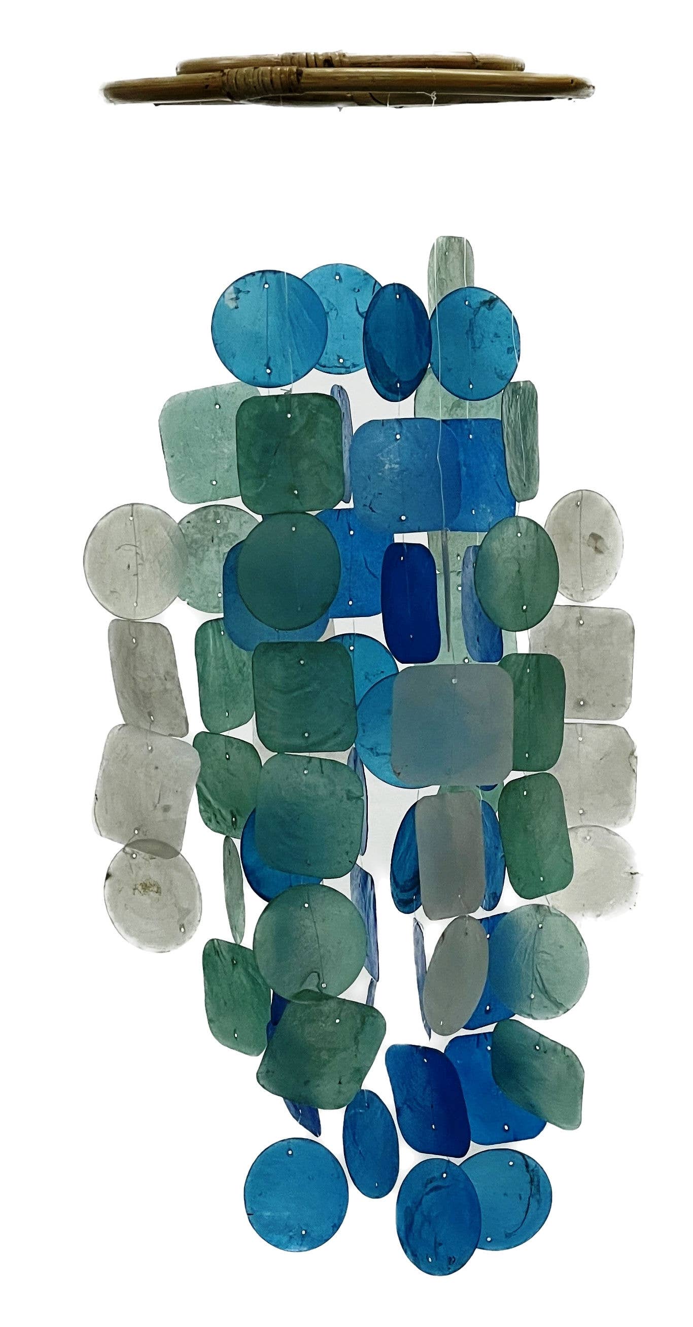 Jafsons International - Wholesale Wind Chime - Capiz Shell Wind Chimes - Blue Green
