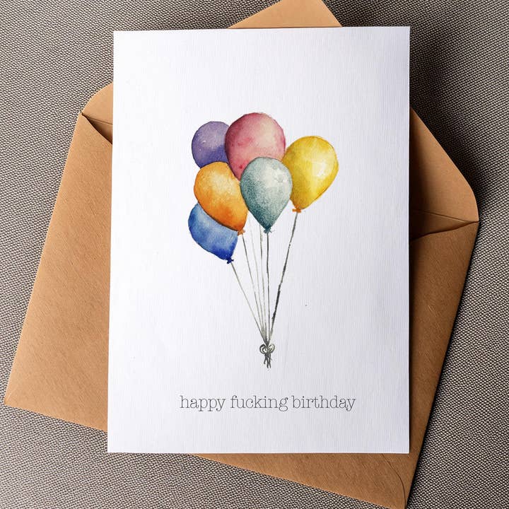 Happy F*cking Birthday Greeting Card for wholesale by Bonzo