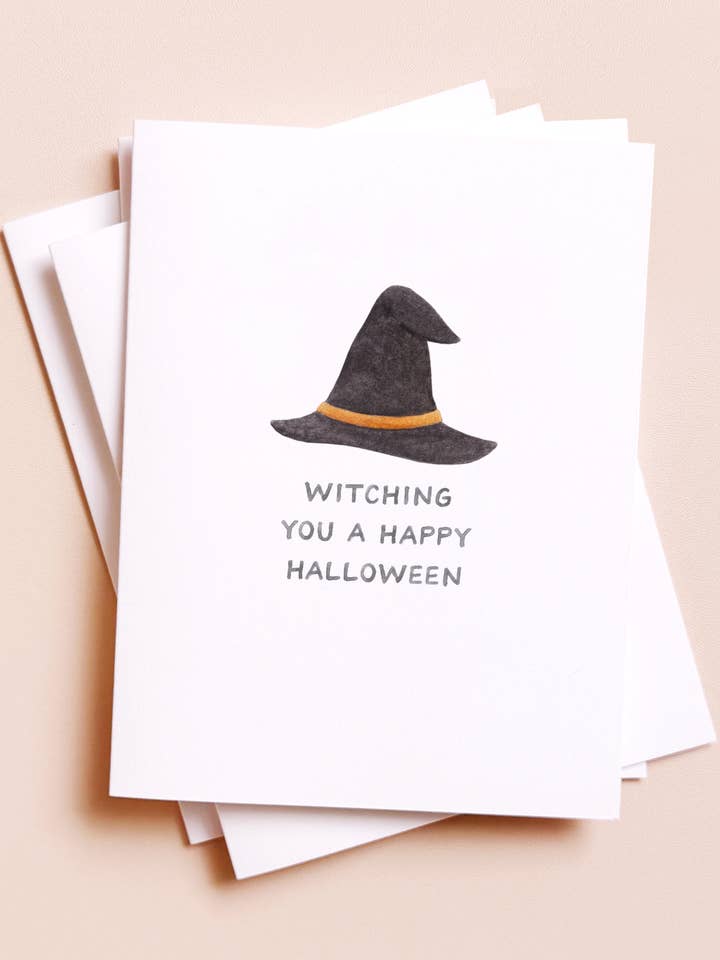 Witch Hat Halloween — Seasonal Fall Pun Card for wholesale by Amy Zhang