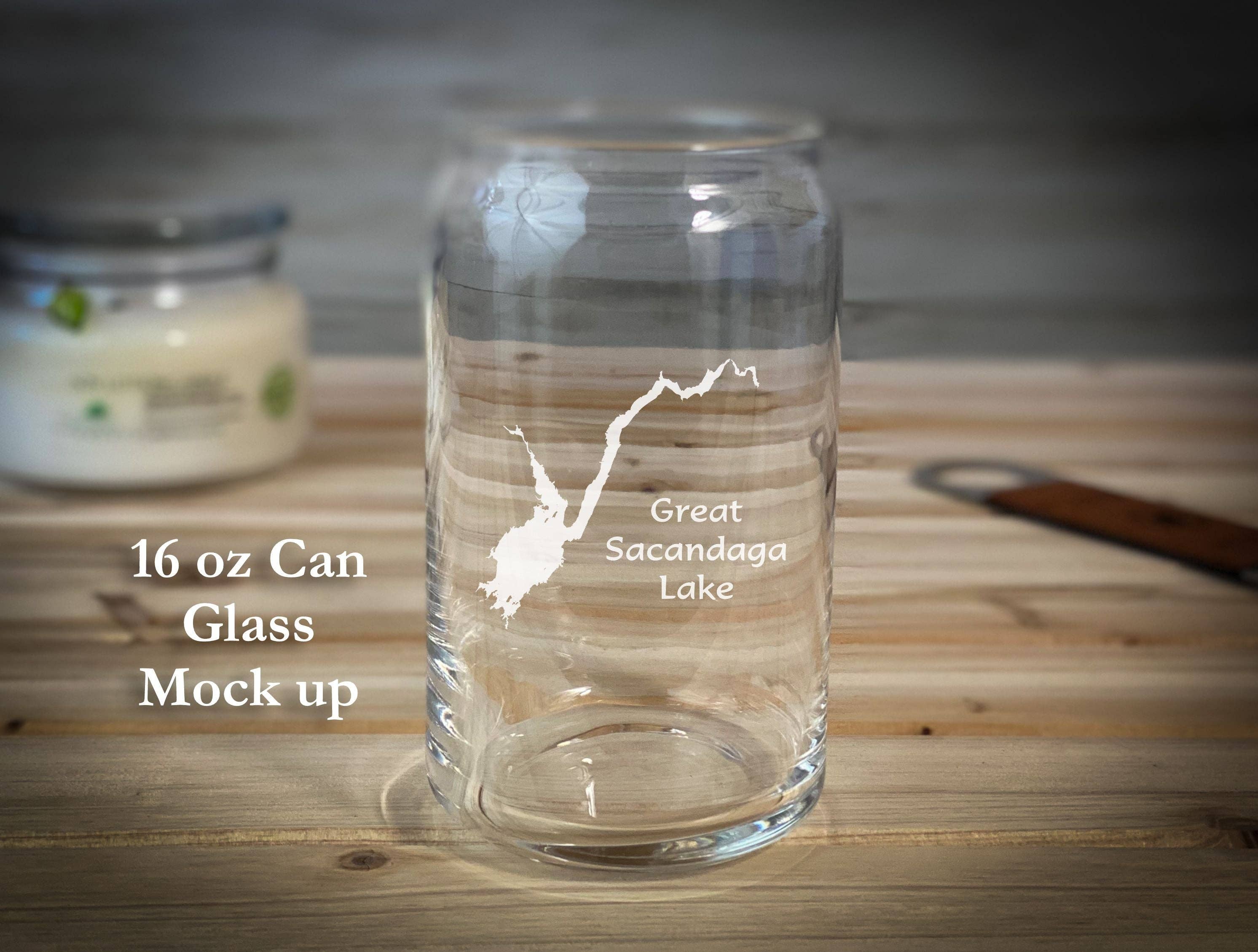 Adirondack Etching LLC - Wholesale Drinking Glass/Cup - Custom Lake Glass - 16oz Can Shape - Made in USA2