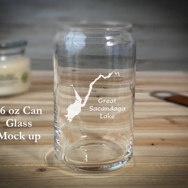 Adirondack Etching LLC - Wholesale Drinking Glass/Cup - Custom Lake Glass - 16oz Can Shape - Made in USA2
