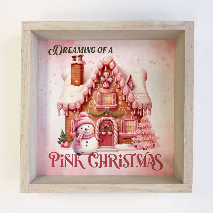 Drømmer om en lyserød jul - Gingerbread House Wall Art for engroshandel hos Hangout Home