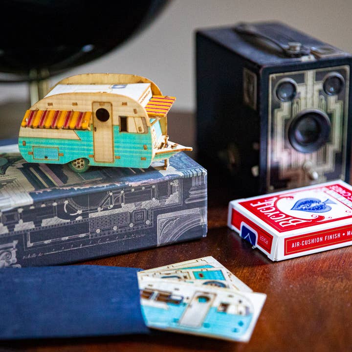 One Man One Garage - Wholesale Bird House - Vintage Camper Bird House Scale model playset you can build and use! Bring back the love of travel!12