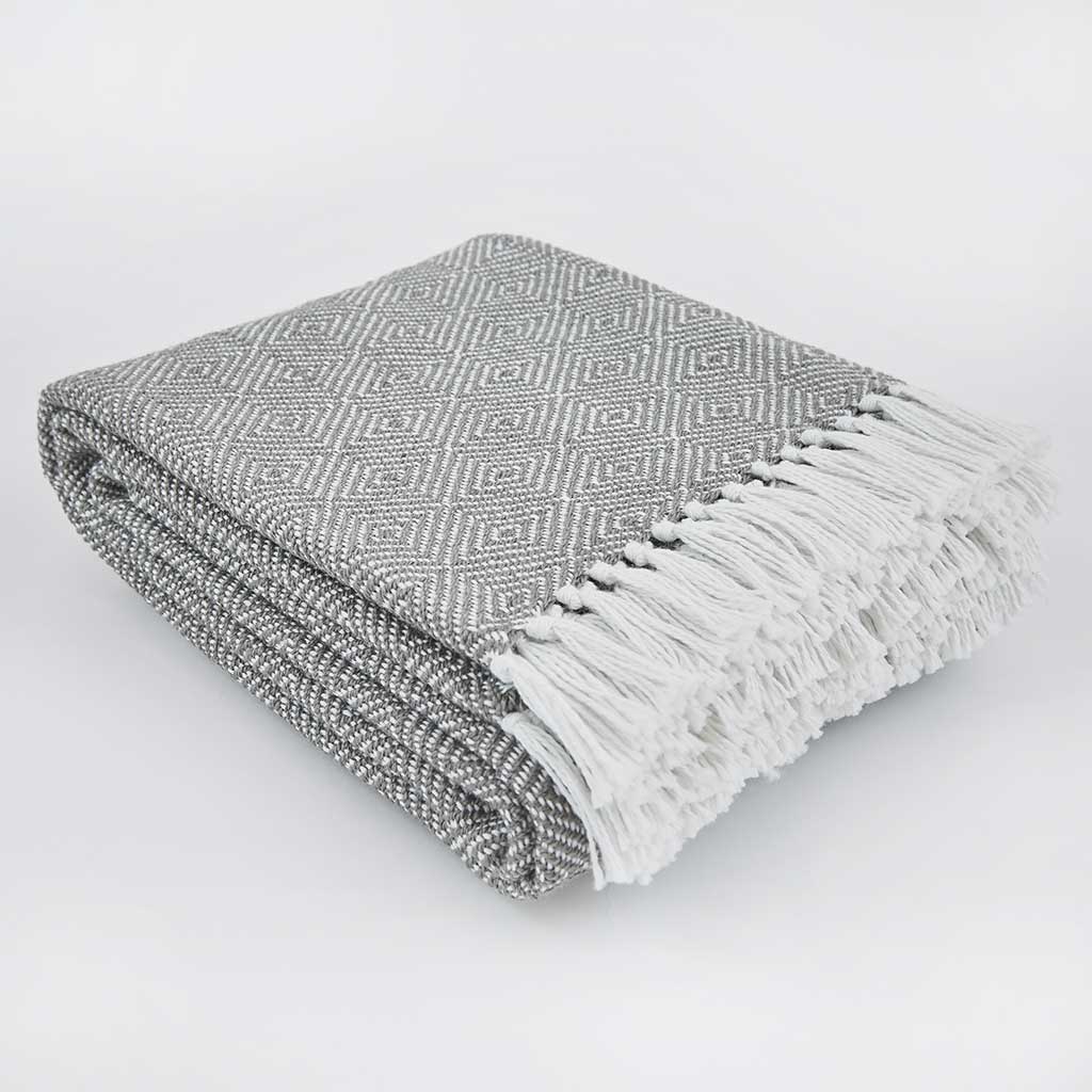 Weaver Green – wholesale Throw blanket – Diamond Slate Grey Blanket1