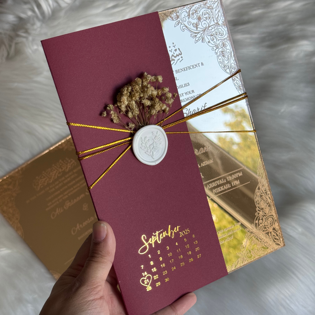 CraftsbyNahima – Engroshandel Invitationer – Specialfremstillet indgraveret akryl bryllupsinvitation – A56