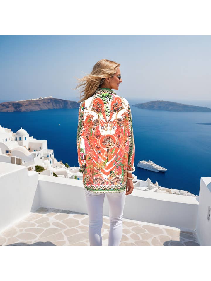 Kaftans that Bling - Wholesale Kimono – Women's - Silk Embellished Kimono jacket Tropical2