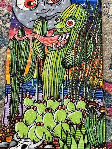 Cactus Hurlant - Œuvre Originale - Cache-cou Hoo-rag pour la vente par Heidi Garner Studio