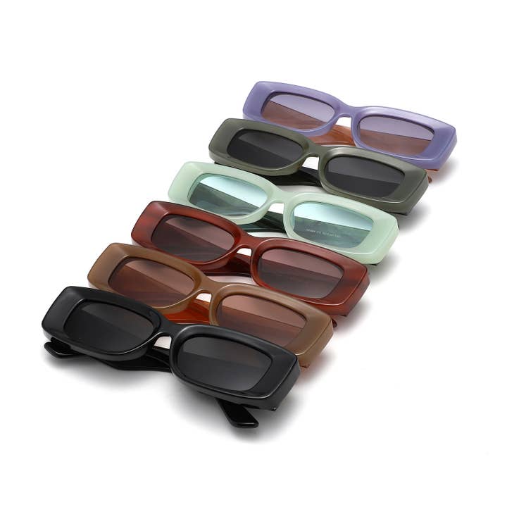 Rectangle Bold Retro Chunky Sunglasses for wholesale by Cramilo Eyewear