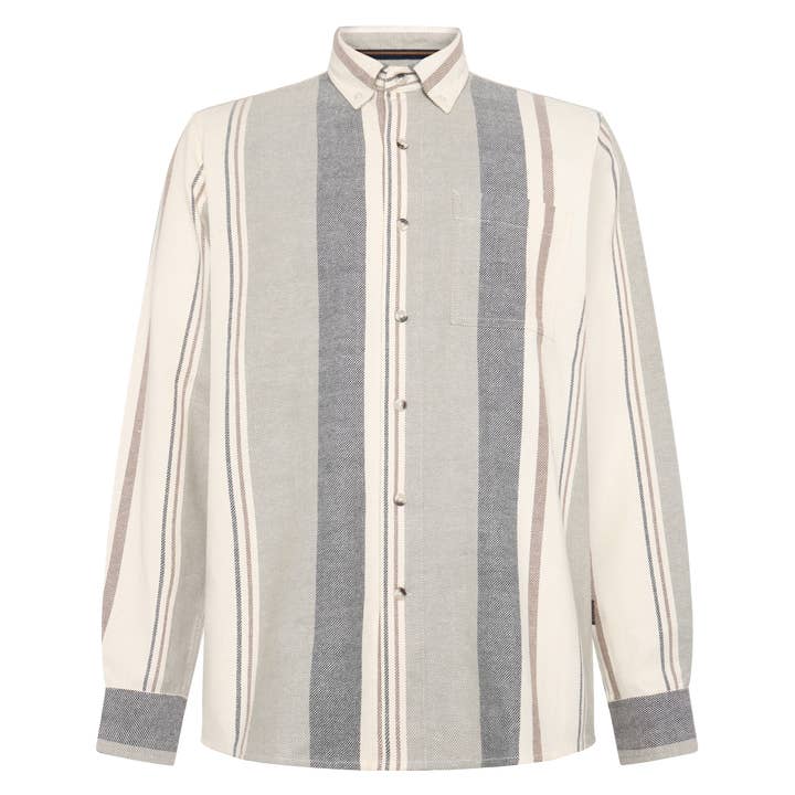 Camisas BoulderSi V-Stripe L/S - Lontra Castanha por atacado de SIGNAL CLOTHING