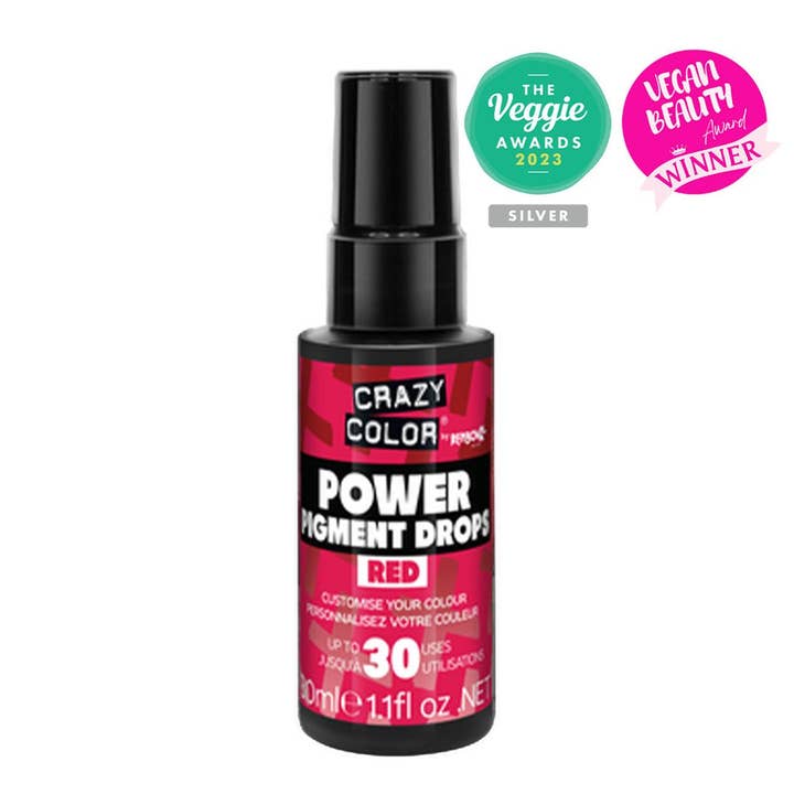 KT Supply - Wholesale Hair Dye - Crazy Color Power Pigment Drops, Red, 1.1oz