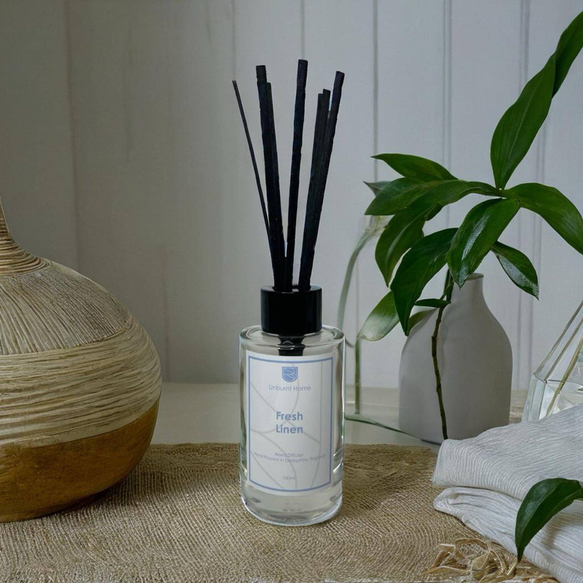 Unburnt Home Fragrance - Wholesale Reed Diffuser - Fresh Linen Reed Diffuser - 100ml