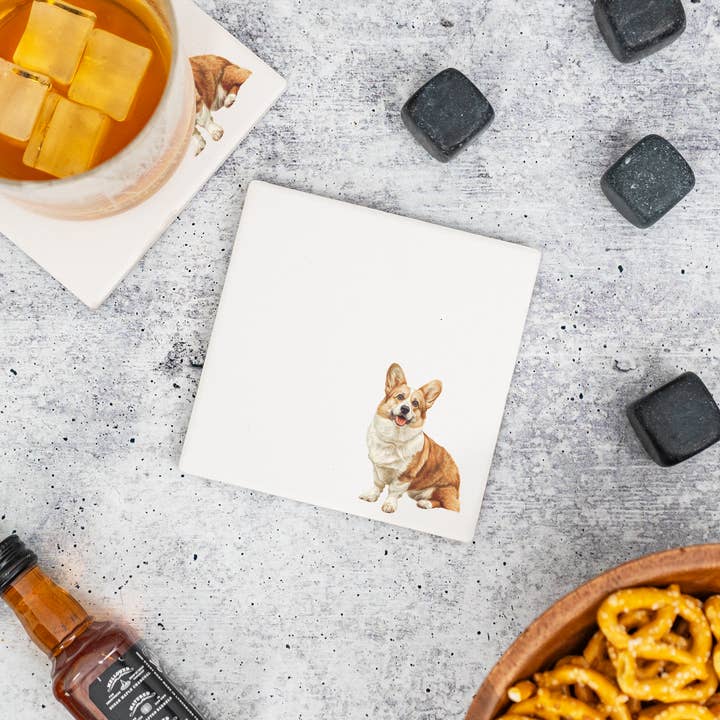 Blue Ridge Mountain Gifts - Wholesale Coasters - Pembroke Welsh Corgi Ceramic Coaster – 70 Breeds Available8