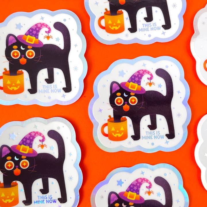 Kidnichols - Wholesale Sticker - Black Cat Halloween Sticker | Holographic | Cat lovers4