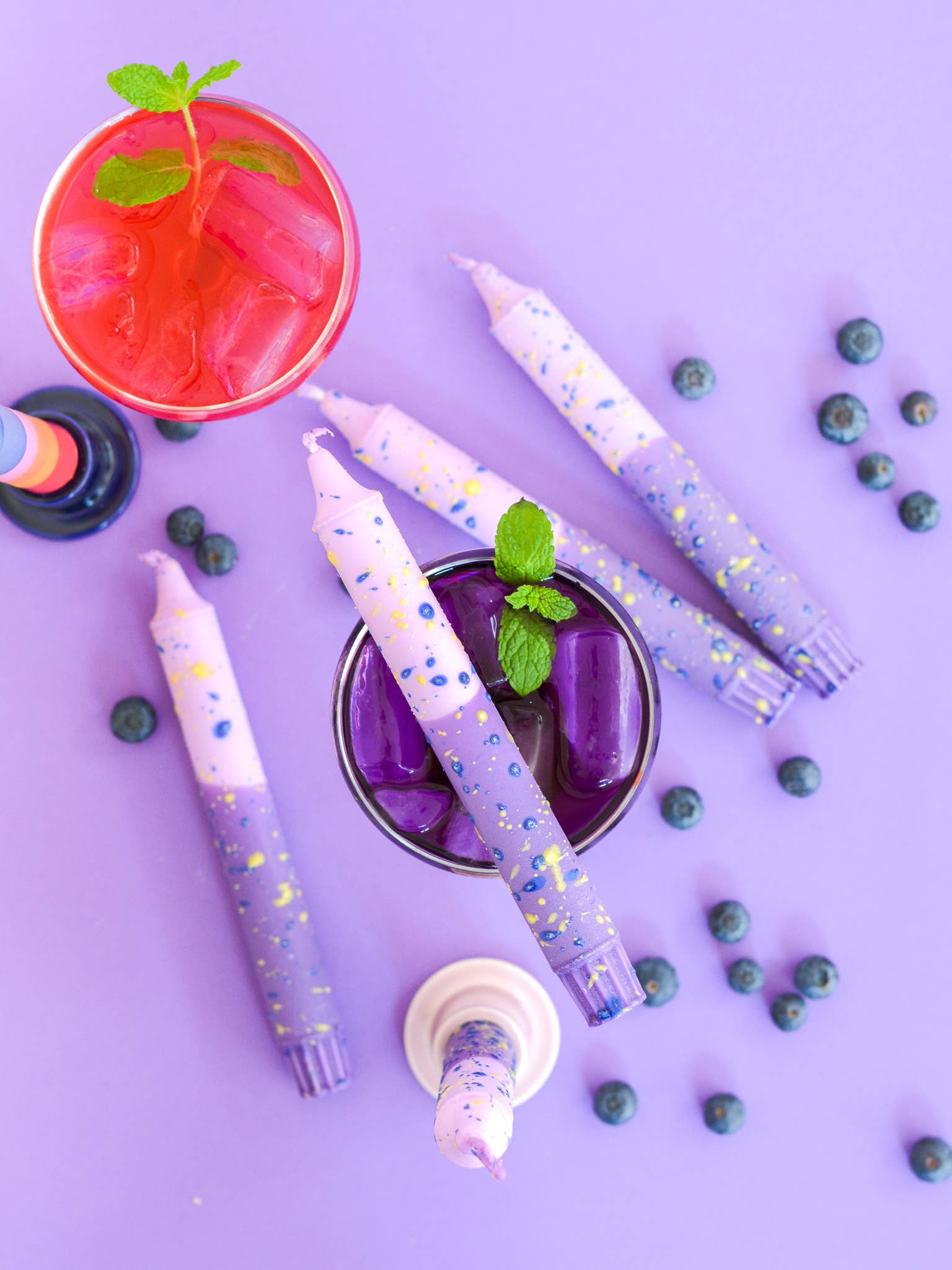 Nordtrice - Wholesale Tapered Candle/Candlestick - Taper candles- Summer Party / Purple Grapes & Confetti9