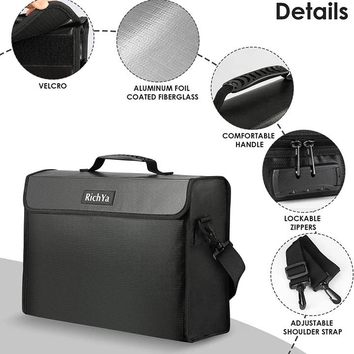 Above Edge - Wholesale Briefcase - Unisex - Fireproof Document Bag with Lock, Waterproof