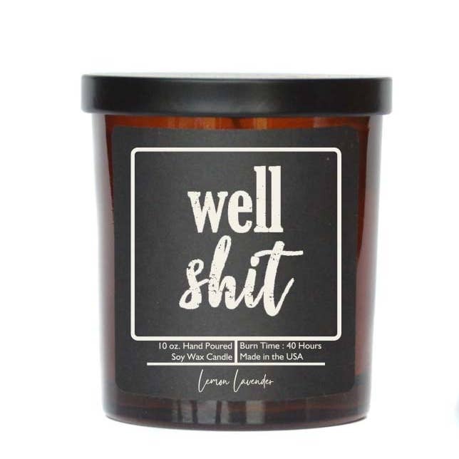 Driftless Studios - Wholesale Jar/Filled Candle - Funny Candle Well Shit - Bathroom Candle - Soy Wax Candles