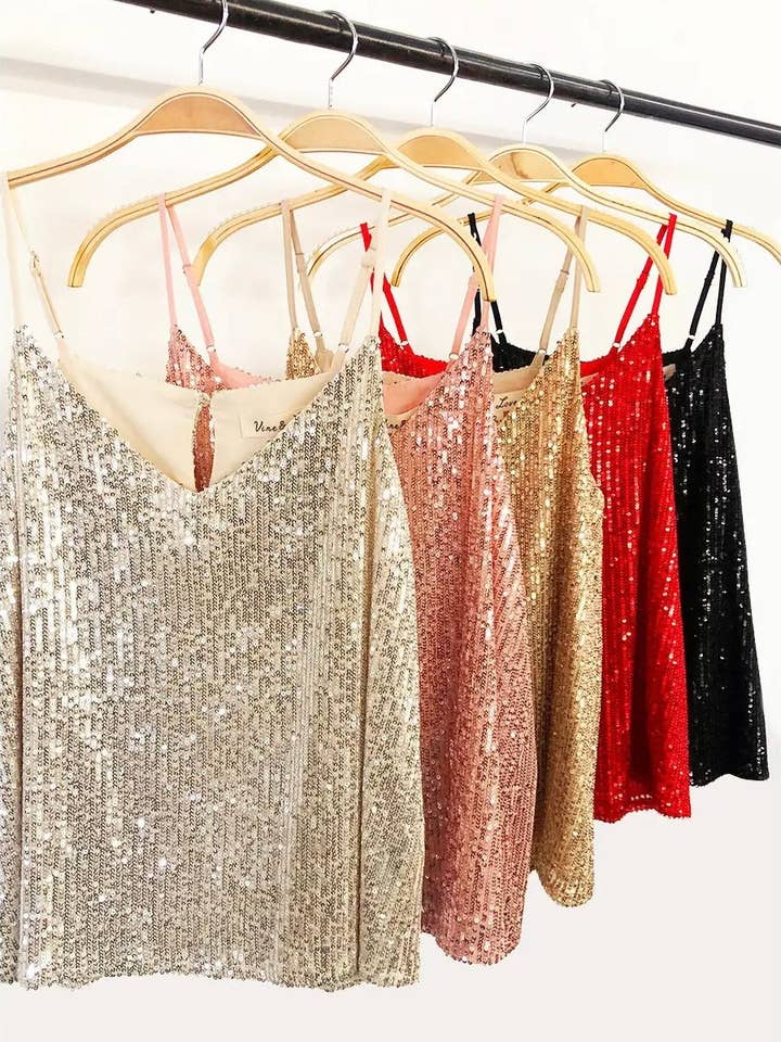 Vine & Love Pailletten-Top für den Großhandel von NIBI MTK