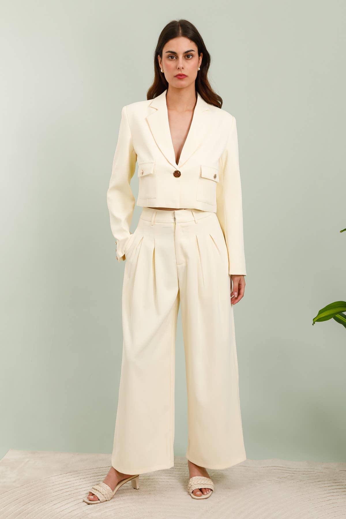 Frime - Vente Pantalon – femme - Pantalon palazzo plissé - 3170 6