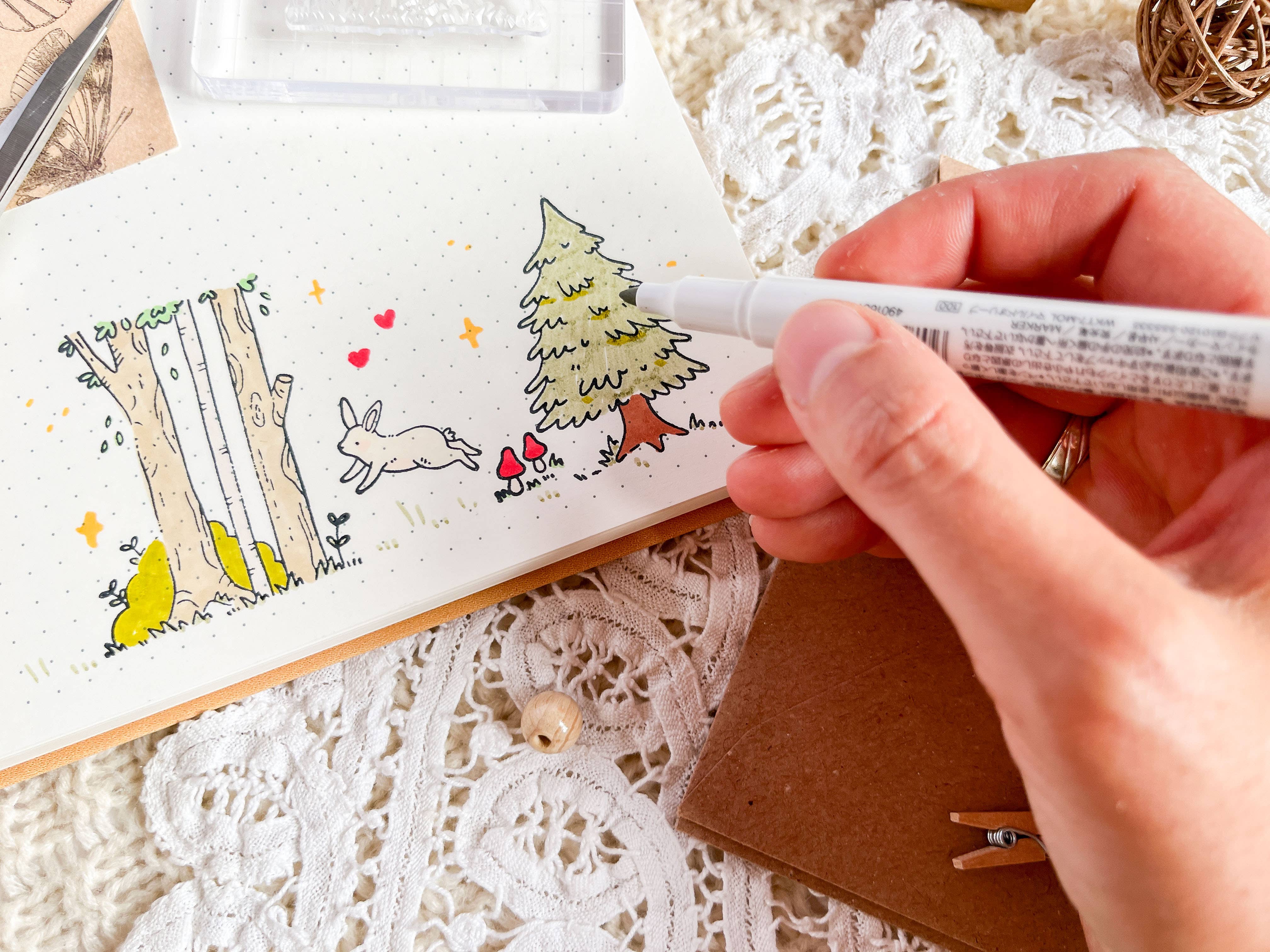 annalunakdraws – Großhandel Gummi-/Dekostempel – Clear Stamp Set - Forest Critters7