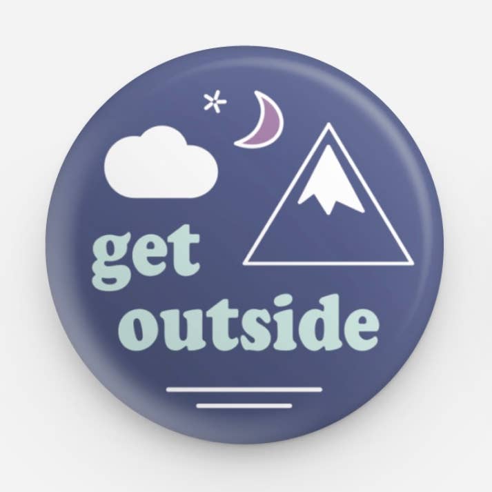 Get Outside Button Pin for wholesale by Three in Kind
