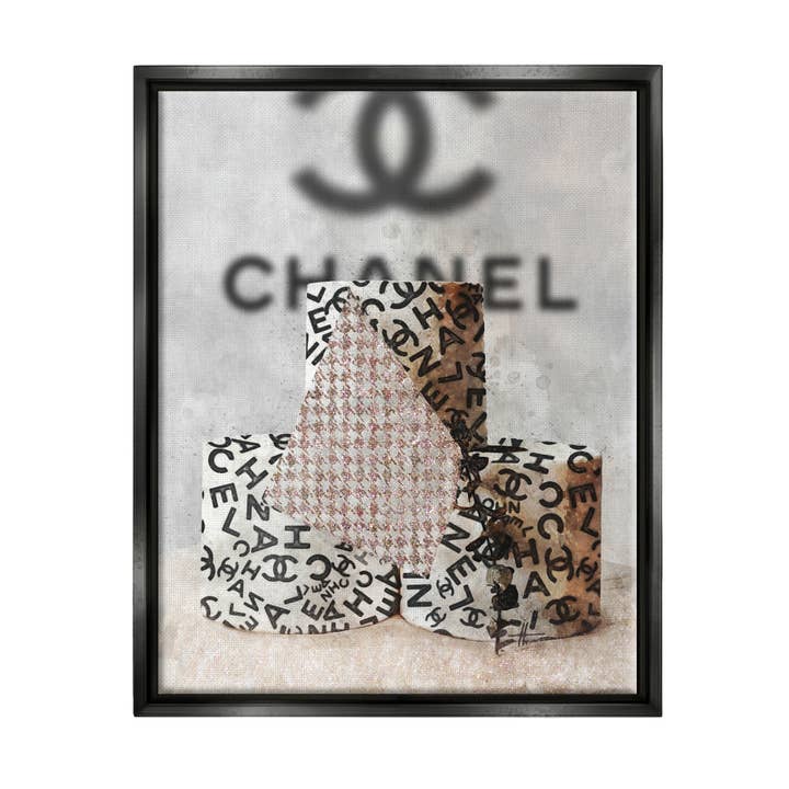 Stupell Industries - Wholesale Art Print - Fashion Forward Toilet Paper Designer Detail Floating Framed
