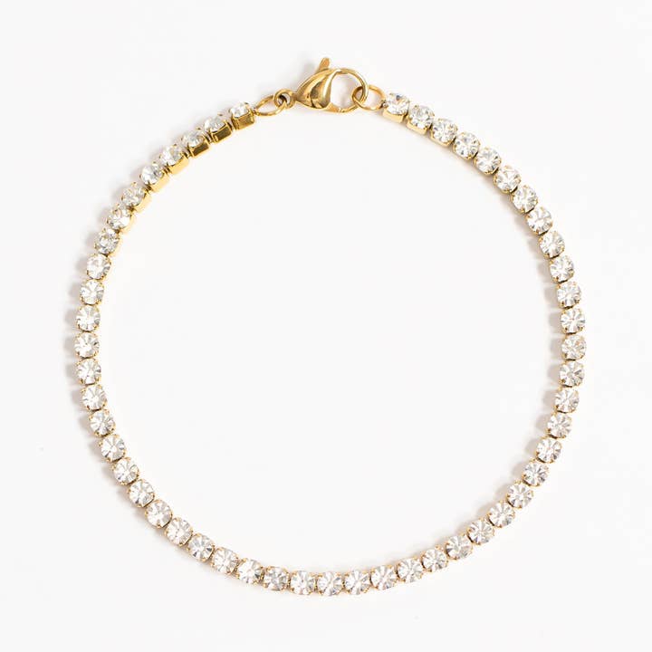 18K Goud PVD CZ Steen Tennisarmband voor wholesale door WJW