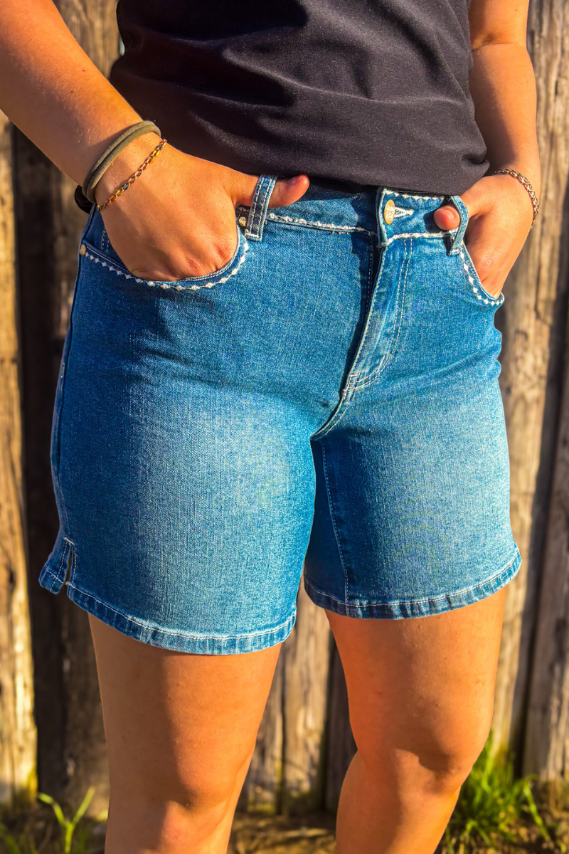 Sterling Kreek - Vente Short – femme - Short en jean long cousu0