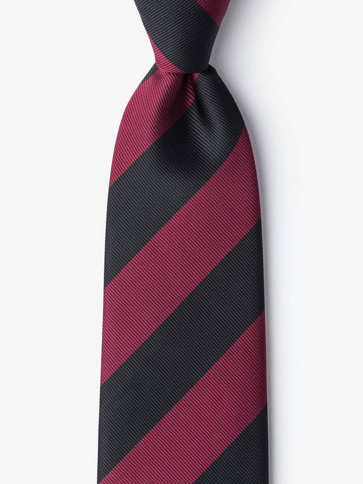 Maroon en Black College Collegiate Stripe College-kleuren voor wholesale door Wild Ties