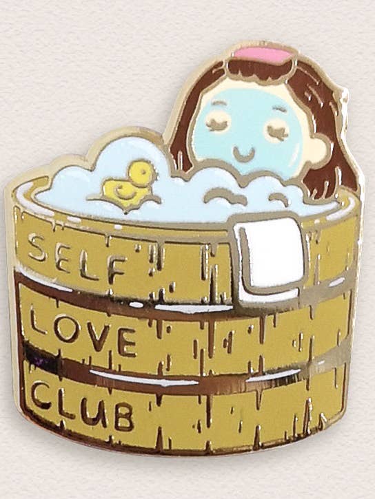 Self Love Club Enamel Pin for wholesale by Ivycdraws