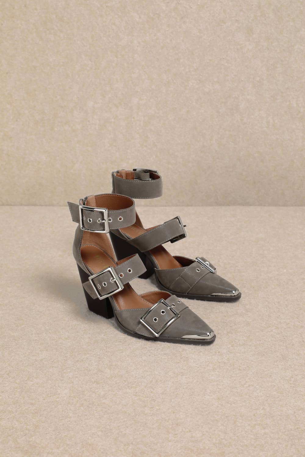 CCOCCI - Vendita all'ingrosso Tacchi alti - Donna - TACCHI LARGHI A PUNTA CON TRIPLA CINTURA HENDRIX10