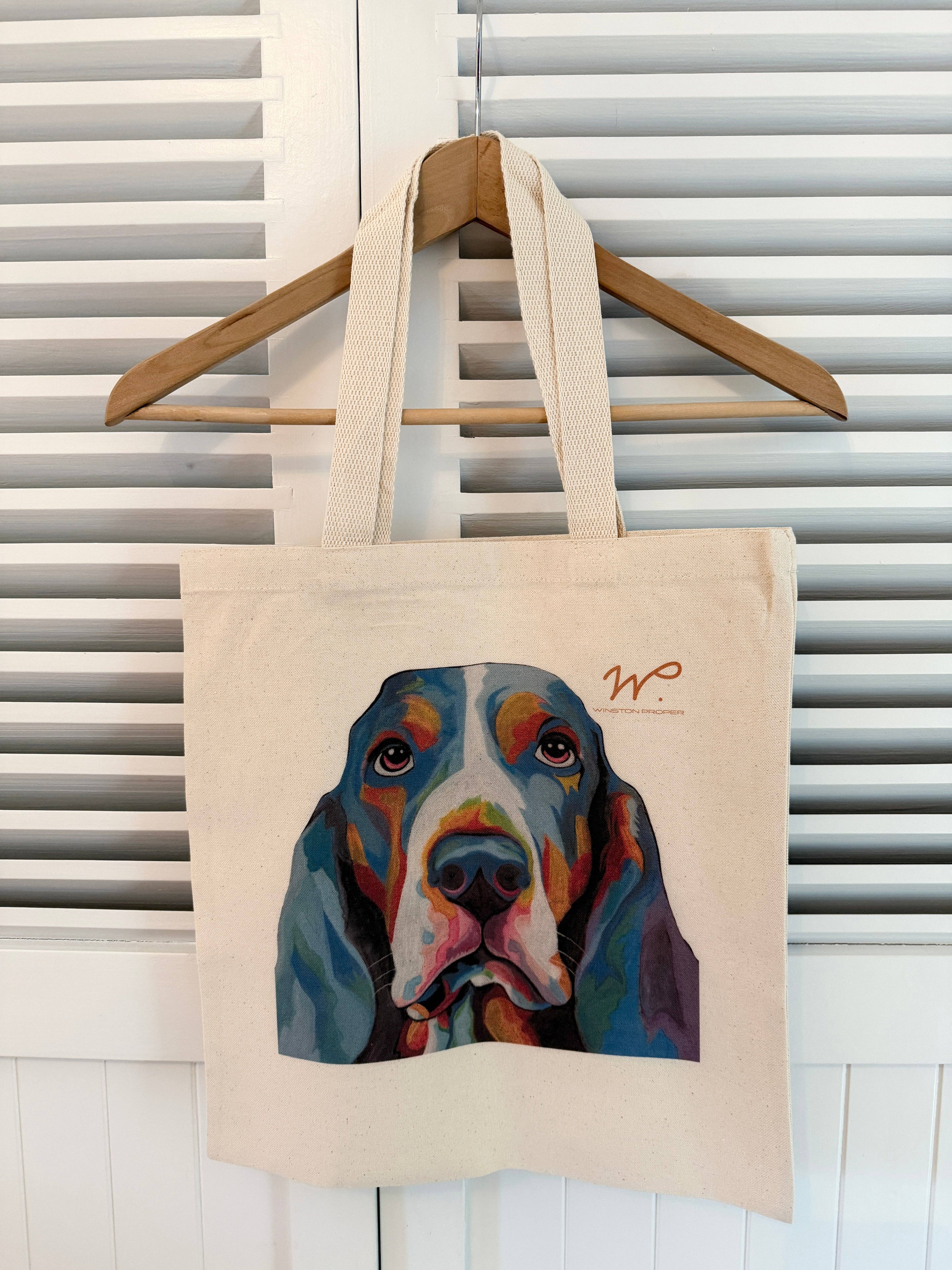 Winston Proper - Wholesale Tote Bag - Unisex - Winston the Basset Hound Canvas Tote Bag1