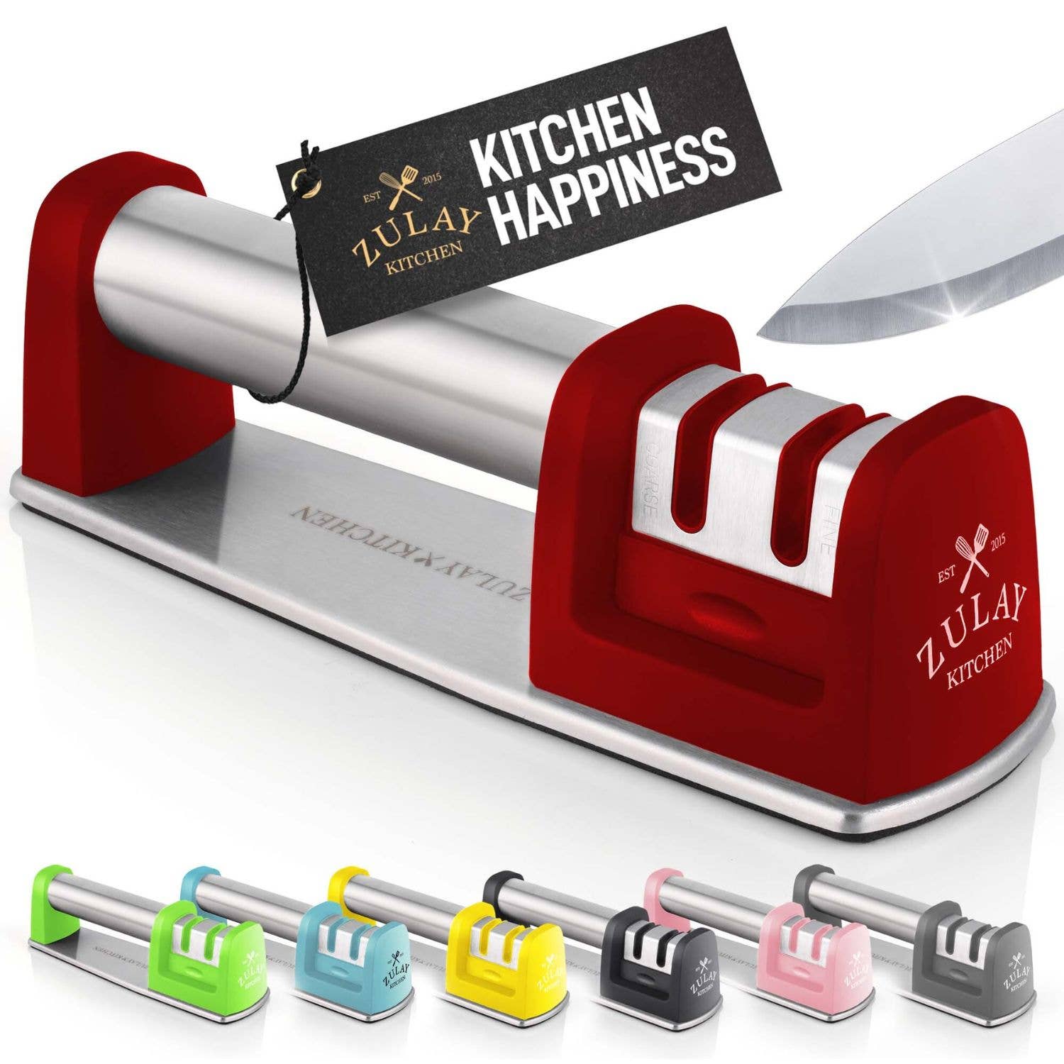 Zulay Kitchen - Wholesale Knife Sharpener - Premium Quality 2-Stage Knife Sharpener9