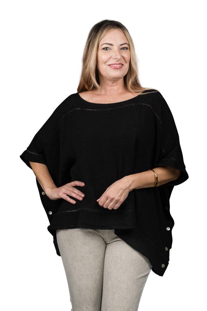 TINA Stephens Italy/Tees By Tina - Vente Chemisier – femme - Haut Ali Lin-Co Line Detail (BQ169)4