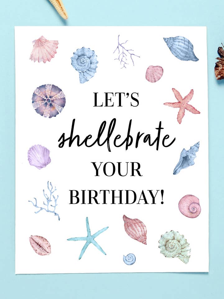 Tillykke med fødselsdagen Sea Shell Beach kort for engroshandel hos The Jewelry Bx
