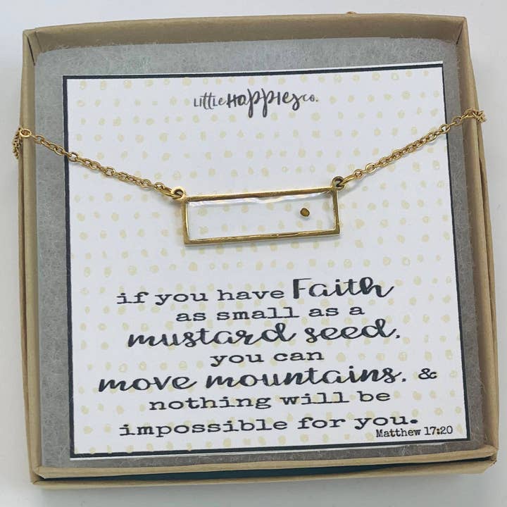 Little Happies Co - Wholesale Pendant/Charm Necklace - Real mustard seed necklace, Encouragement gift, Mustard seed