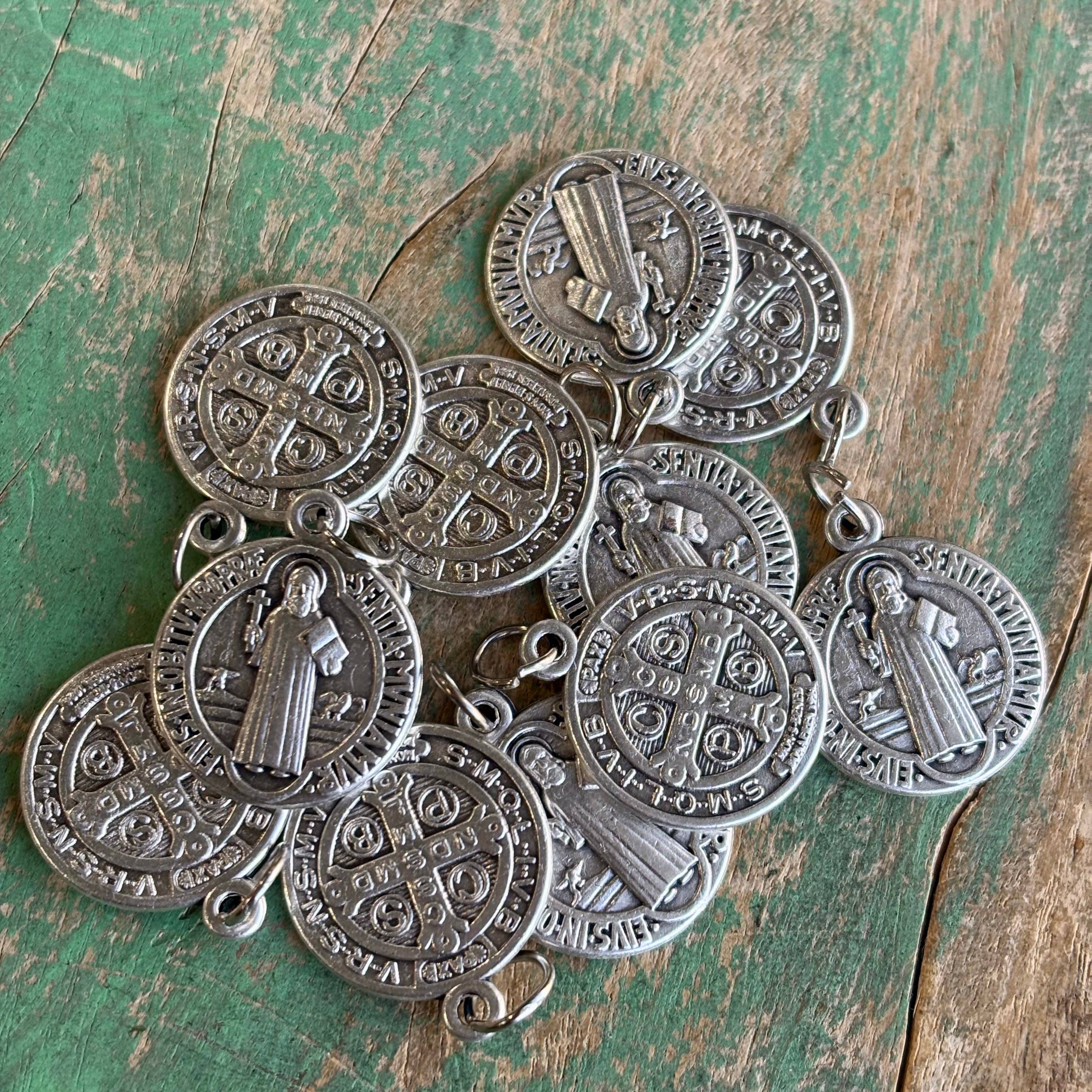 Love and Honor Jesus LLC - Wholesale Individual Charm/Pendant - Italian St Benedict Protection 3/4" Medals0